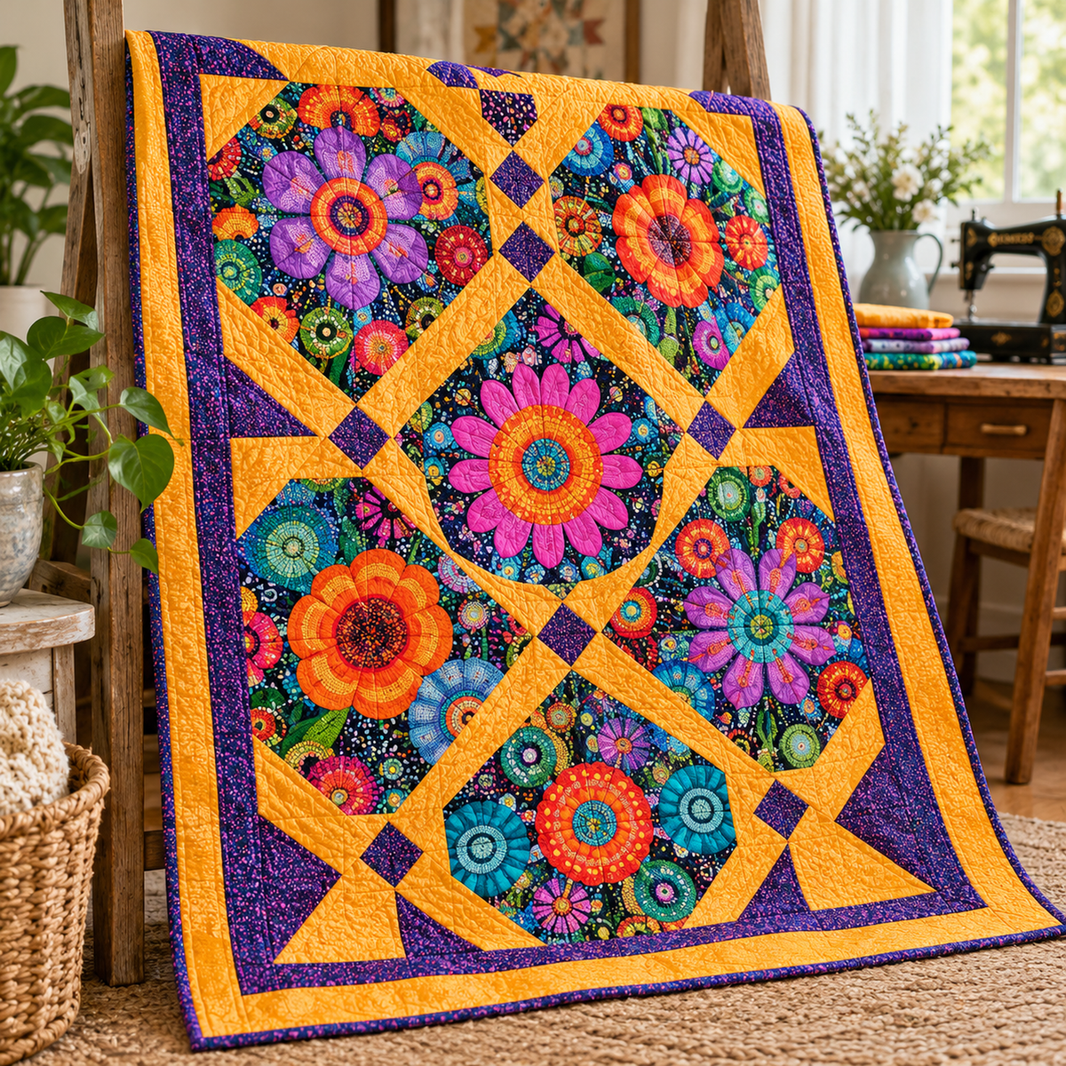 Kaledioscipe Quilt Sample