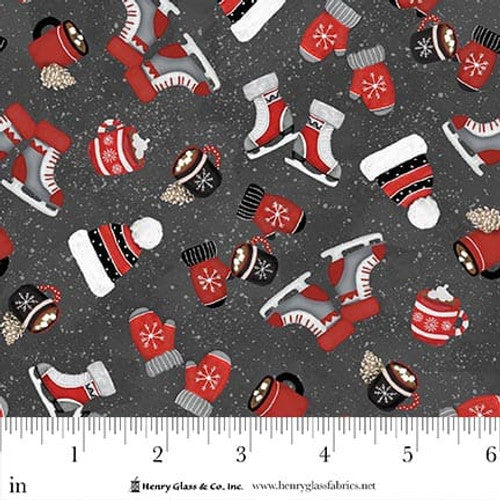 Pinecone Ridge Lodge Tossed Hats/Mittens/Skates 2131-99 Charcoal