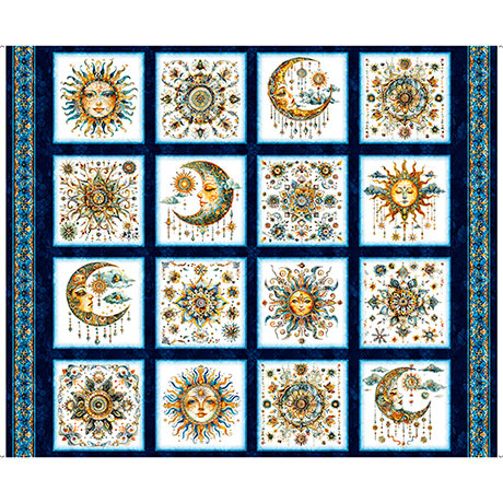 Bohemian Sunrise - Celestial Patches - Navy 31087 N