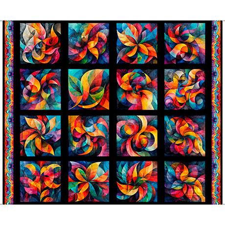 BeDazzled - Fractal Block Patches - Black  31121 J