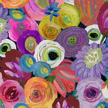 Blooming Bouquet - Watercolor Floral Toss - Multi 31242-X