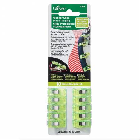 Wonder Clips, Pkg Of 10 Green