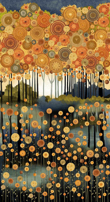 Crow-Mazing Border Trees - Ochre Rust
