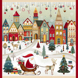 Nordic Holiday Village -  Santa Scenic Panel 36" 3615P-44 Cream Multi