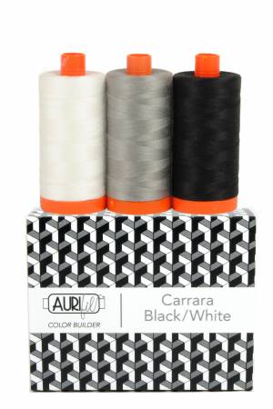 Aurifil Color Builder 50wt Set Carrara Black/White