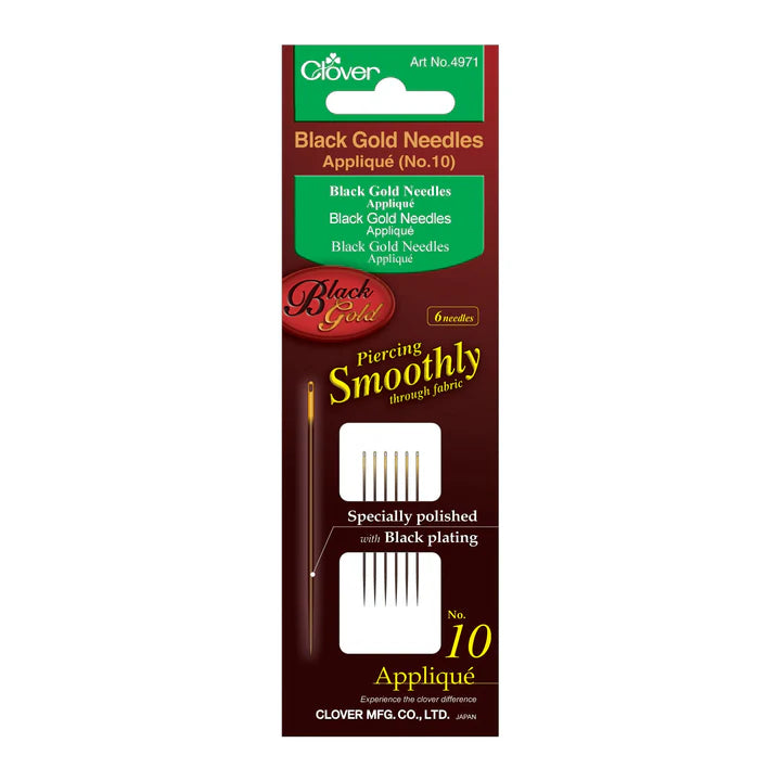 Clover Black Gold Needles packaging on a white background