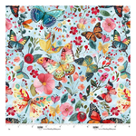 Botanic Symphony  Butterflies and Floral Toss 4975-17 Lt Blue