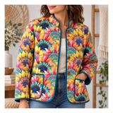 Botanic Symphony Sunflower Scallop 4973-108 Multi Jacket
