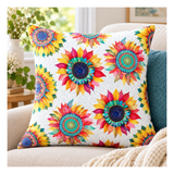 Botanic Symphony  Sunflowers Toss 4974-108 Multi  Pillow