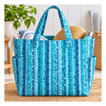 Botanic Symphony  Vine Stripe 4977-73 Teal Bag Sample