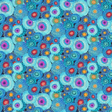 Jubilant Abstract Floral FLEUR-CD4433  BLUE