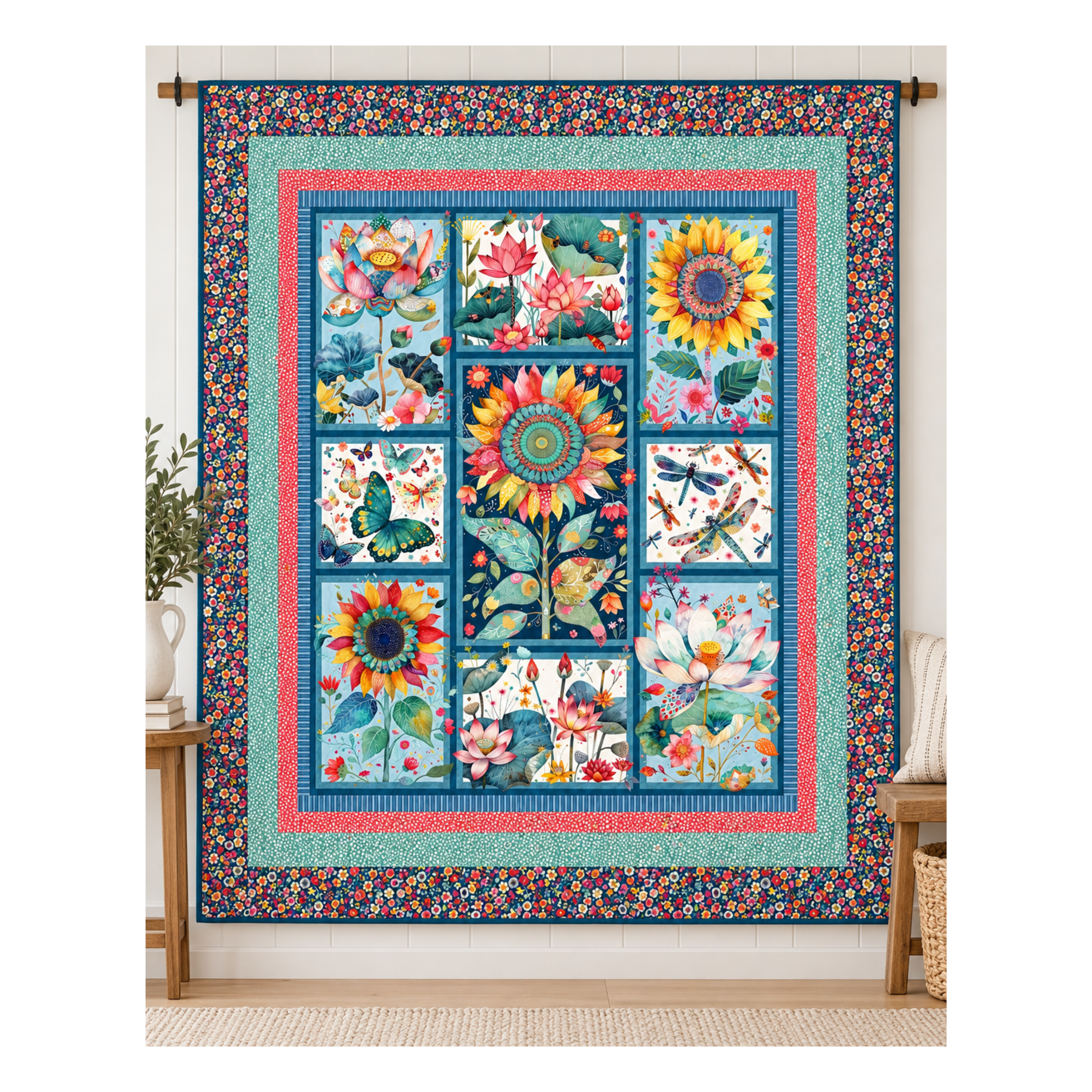 Flower Panel Sample Quilt