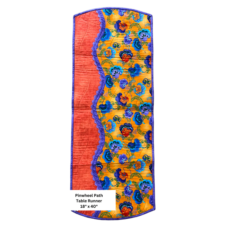 Flowers on Curve Table Runner - 18" x 40"