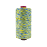Spool of Fruitti Bright Day FT4-02 12wt variegated Egyptian cotton thread featuring bright warm yellow tones with soft sunlit variation.