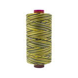 Spool of Fruitti Bumblebee FT4-04 12wt variegated Egyptian cotton thread featuring bright golden yellow and soft black accents with subtle color variation.