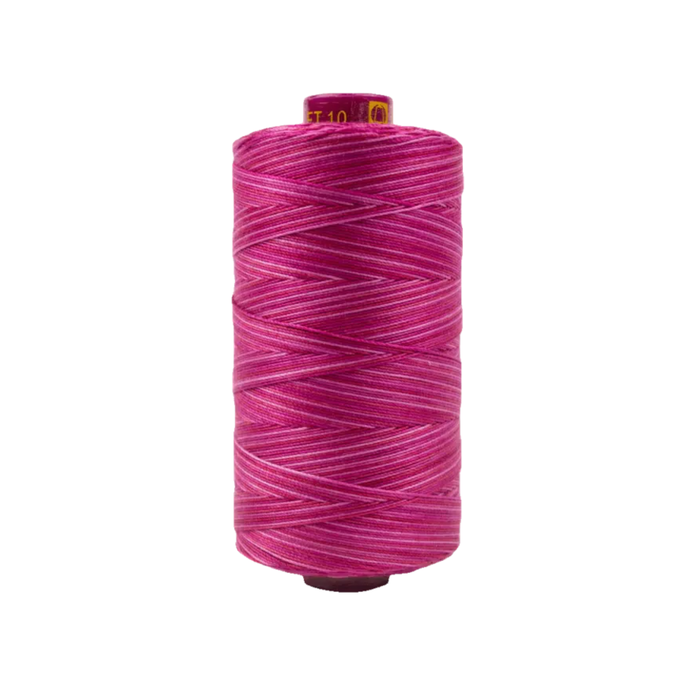 Spool of Fruitti Roses FT4-10 12wt variegated Egyptian cotton thread featuring soft rose pink tones with gentle warm color variation.