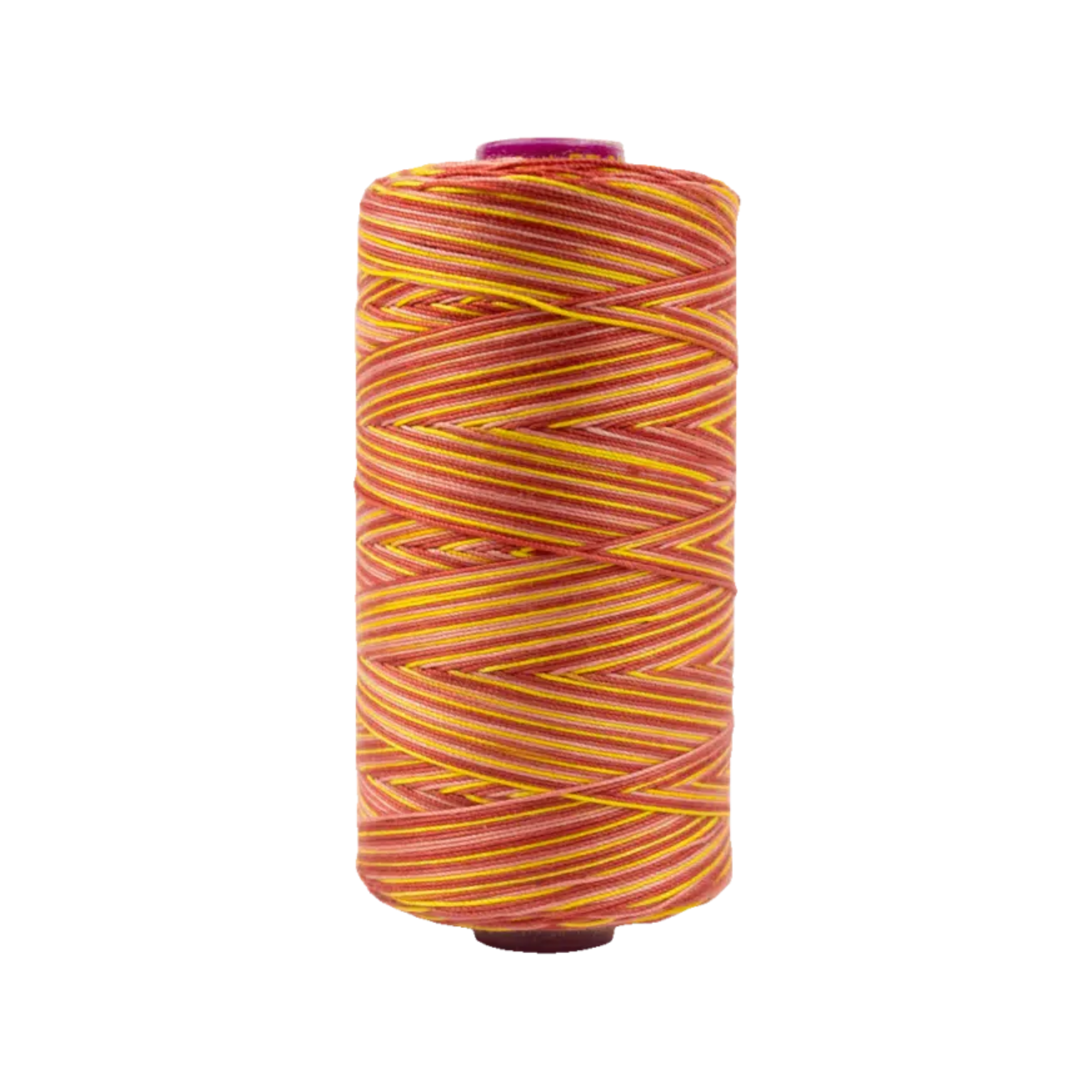 Spool of Fruitti Serenade FT4-09 12wt variegated Egyptian cotton thread featuring soft blended pink, rose, and peach tones with gentle color variation.