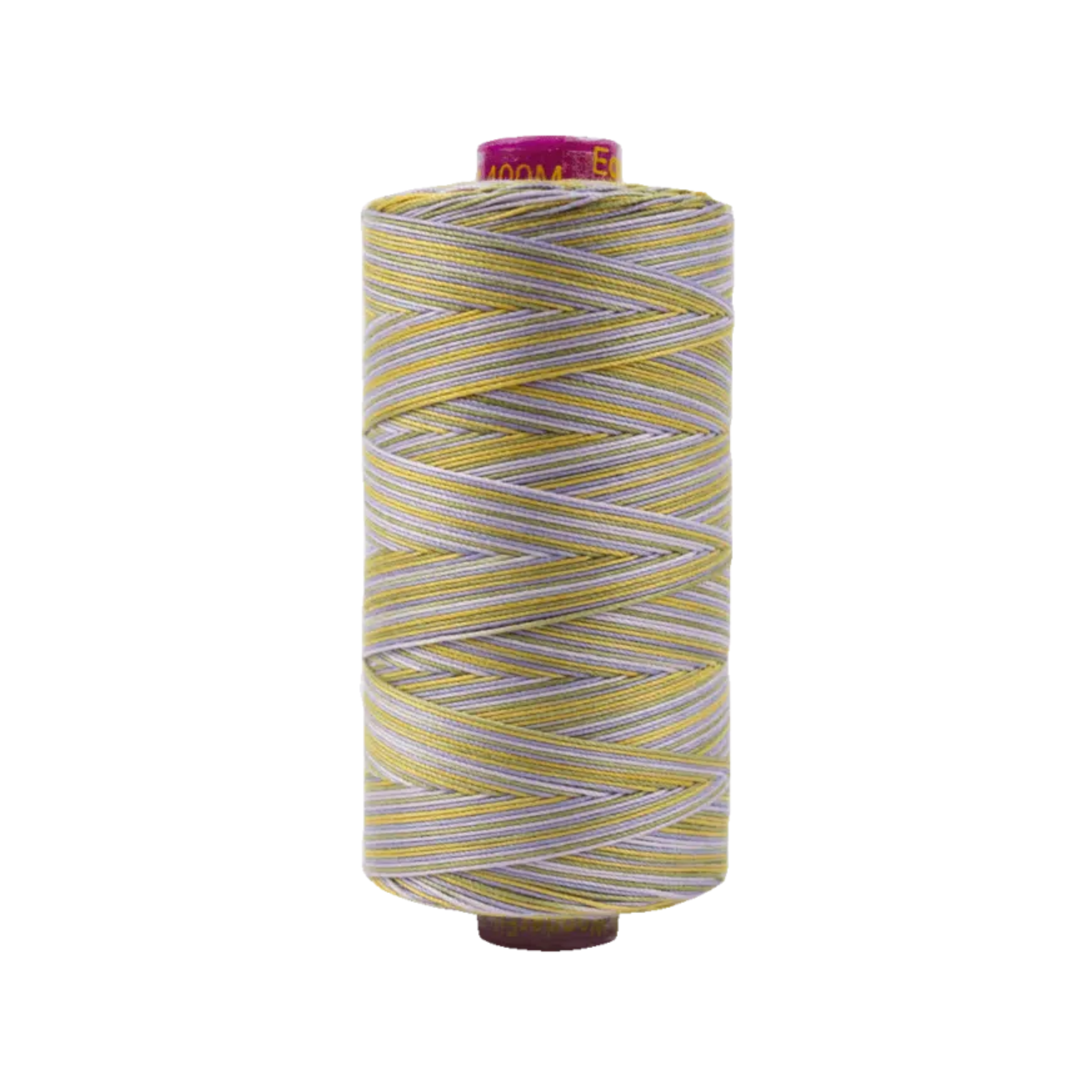 Spool of Fruitti Spring FT4-14 12wt variegated Egyptian cotton thread featuring fresh spring green and soft light tones with gentle color variation.