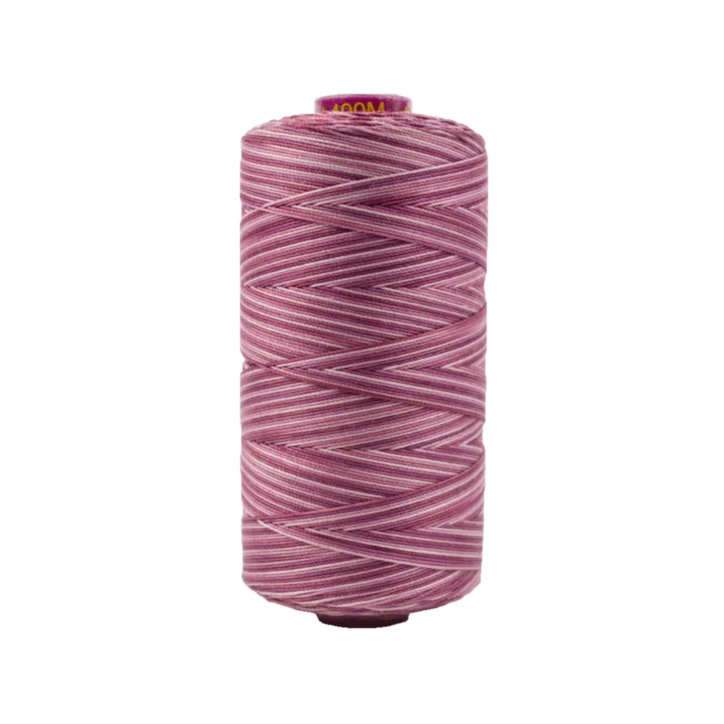 Spool of Fruitti Wood Rose FT4-33 12wt variegated Egyptian cotton thread featuring muted dusty rose, warm pink, and earthy rosewood tones with subtle variation.