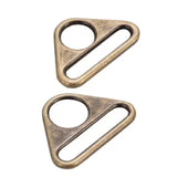 Purse Parts- 2  Triangle Rings  1.1'' Antique Brass HAR1.5-TR-AB-TWO