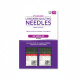 Package of Groz-Beckert longarm quilting needles with a purple background