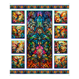 Flight of the Hummingbird Stained Glass Panel — 32191-X Multi