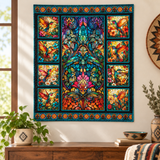 Flight of the Hummingbird Stained Glass Panel — 32191-X Multi