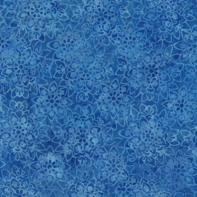 Mosaic Flower - Blue Batik 3 Yard Bundle