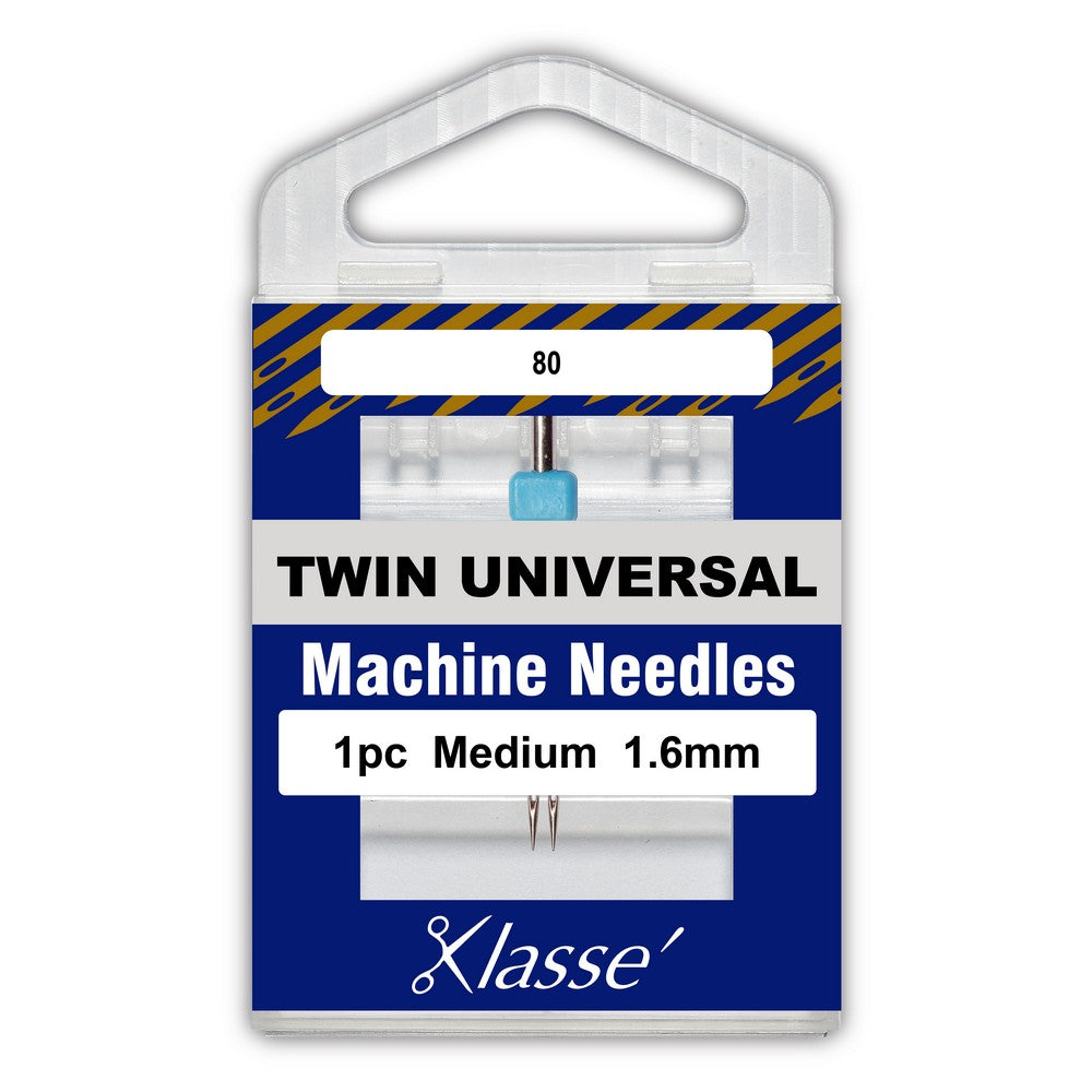 Klasse twin universal machine needles packaging on a white background