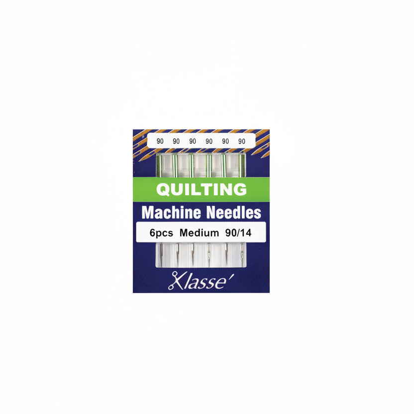 Pack of quilting machine needles with 'Klasse' branding on a blue background