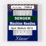 Klasse serger machine needles packaging on a white background