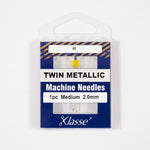 Klasse twin metallic machine needles packaging on a white background