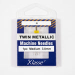 Klasse twin metallic machine needles packaging on a white background