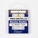 Klasse twin metallic machine needles packaging on a white background