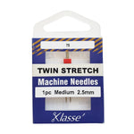 Klasse twin stretch machine needles packaging on a white background