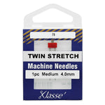Klasse twin stretch machine needles packaging on a white background