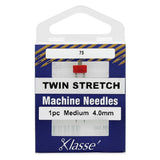 Klasse twin stretch machine needles packaging on a white background