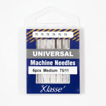 Pack of Klasse machine needles with blue and white packaging on a white background