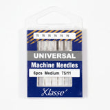 Pack of Klasse machine needles with blue and white packaging on a white background