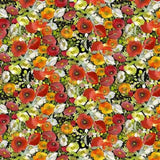 Poppy Dreams Digital Poppy Trellis Black Y3990-3