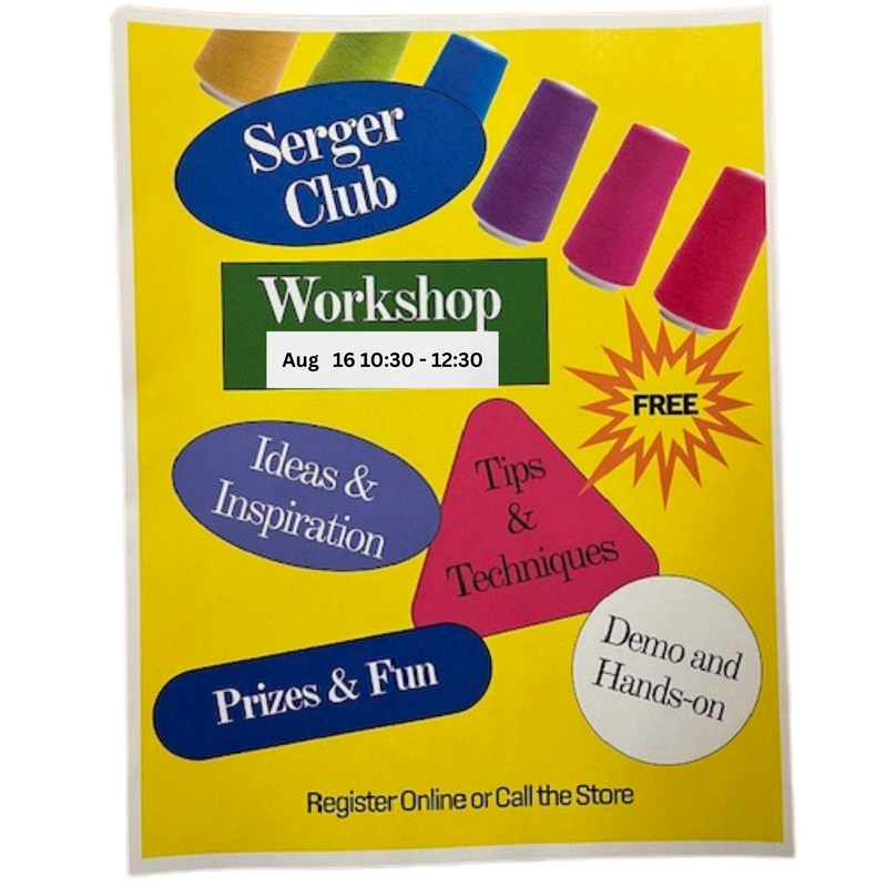 BSC Serger Club  - Aug 16 10:30 - 12:30