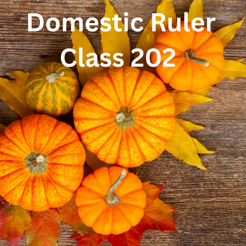 Domestic Ruler Class 202 Oct 21 10:30 - 3:30