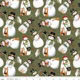 Northern Christmas Snowmen Green - C17831-Green