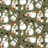Northern Christmas Snowmen Green - C17831-Green