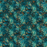 Teal and gold decorative pattern