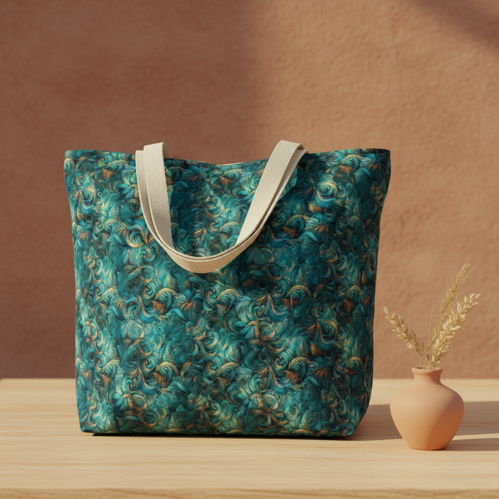 Teal and gold decorative pattern