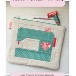Piecemaker pouch with heart design on a white background, featuring Sew Lux Fabric branding.