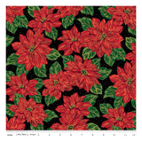 Poinsettias at Christmas Main Black Foil CF17630-Black