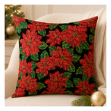 Poinsettias Christmas Pillow Sample