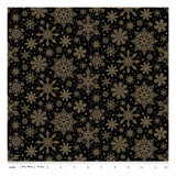 Poinsettias at Christmas  Snowflakes Black Foil CF17635-Black